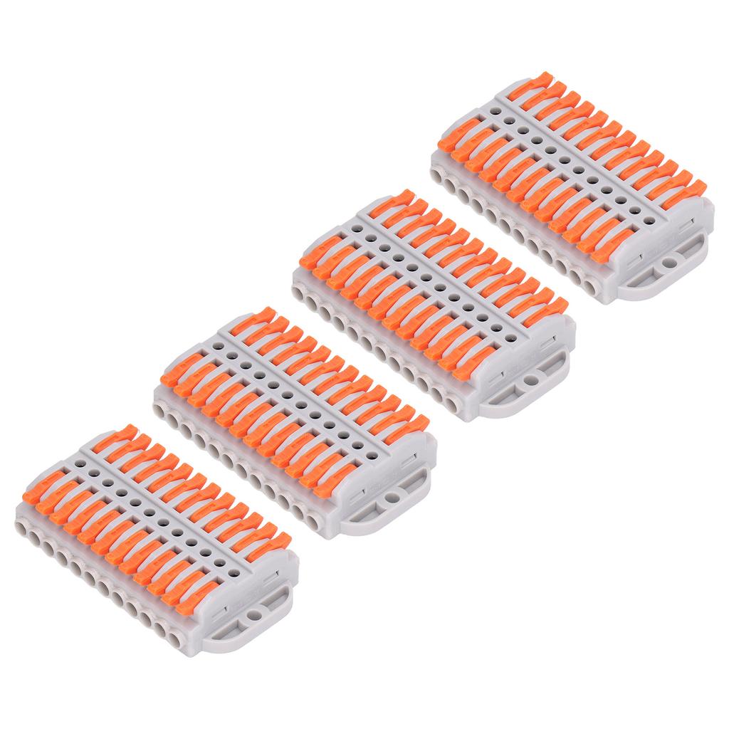 4Pcs Compact Wire Conductor ABS Copper Flame Retardant Quick Conductors Terminal Block