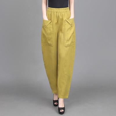 Модные Универсальные Брюки Харен Женские Укороченные Брюки Лето Новые С высокой Посадкой Брюки-Фонарики для Повседневной Носки