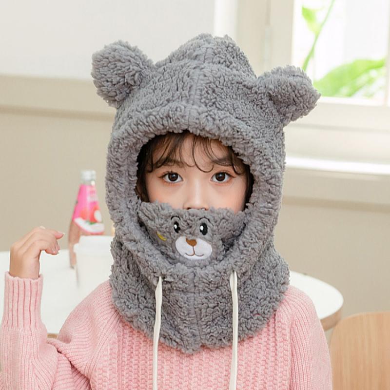 3-9 лет Мультяшная шапка для девочек и мальчиков, шарф, утепленная шапка, зимняя шапка для детей, детские вещи для новорожденных, детская шапка плюс флисовые детские шапки