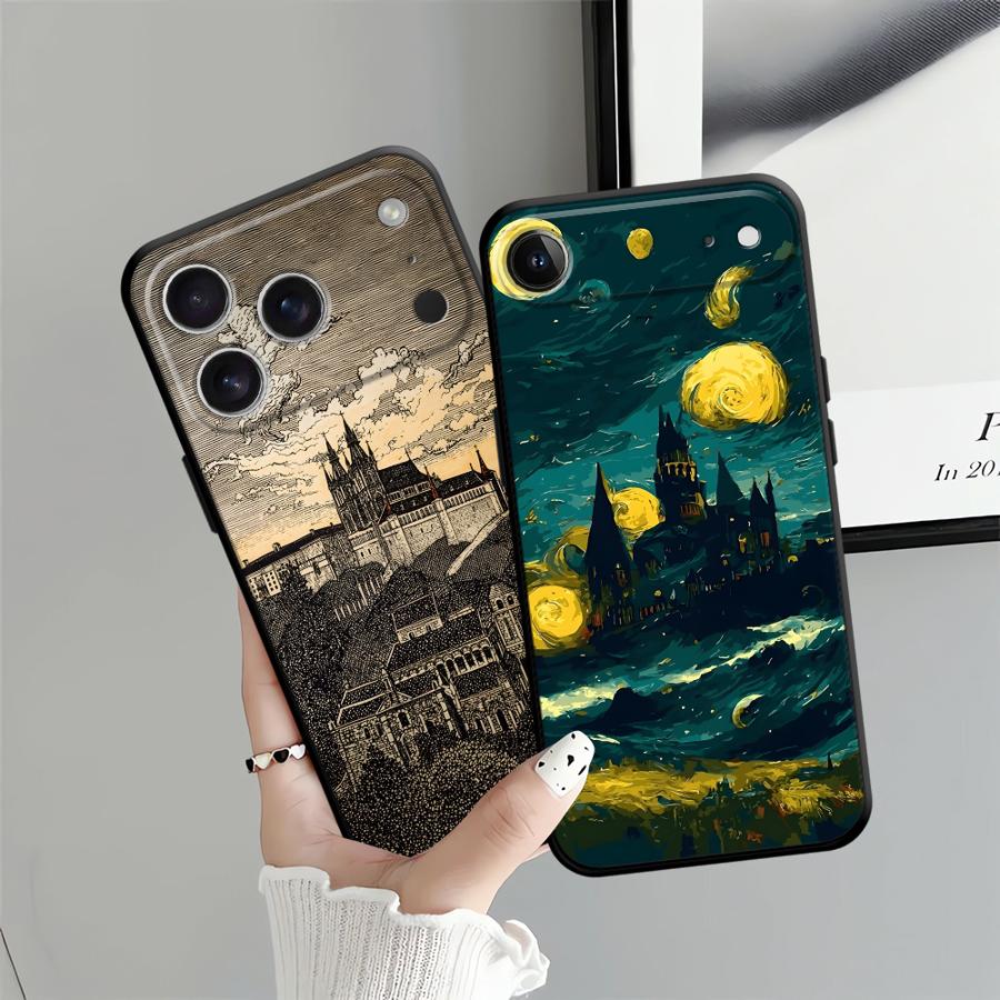 Cartoon Castle Art Funda Phone Cover Case for Apple iPhone 17 Pro Max 12 15 Pro 7 8 16 14 11 13 Air XR XS MAX