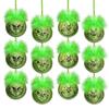 12PCS-Pack Of Christmas Decoration Christmas Tree Ornaments With Green Hair, Cute Decoration Props