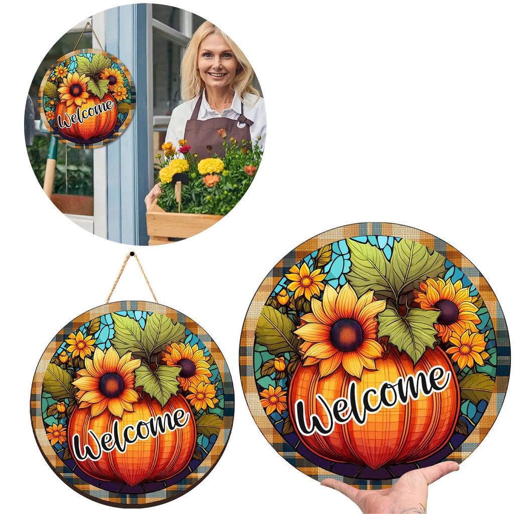 Autumn Decorative Doorplate, Wooden Hanging Doorplate, Suitable For Home Front Door Wall Decoration