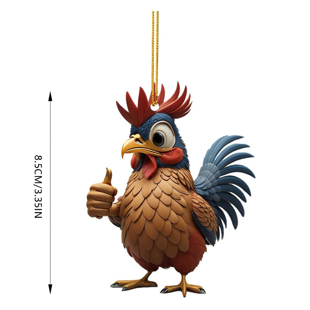 Animal Pendant Cartoon Rooster Pendants Cartoon Cock Creative Christmas Tree Hanging Decor