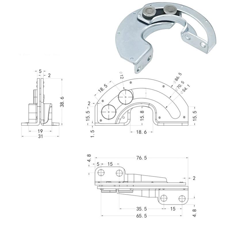 Раздвижные петли 90-градусная петля R6 из углеродистой стали для промышленного оборудования, дверная петля шкафа