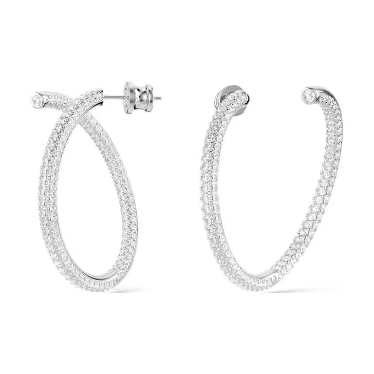 Swarovski Dextera Geometric Shaped Crystal-Like Rhodium Plated Earrings Women earrings Silver 5695939