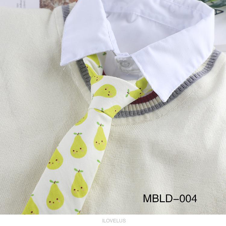 Галстук с рисунком из хлопка, модный повседневный галстук с фруктовым узором 6 см для мужчин и женщин