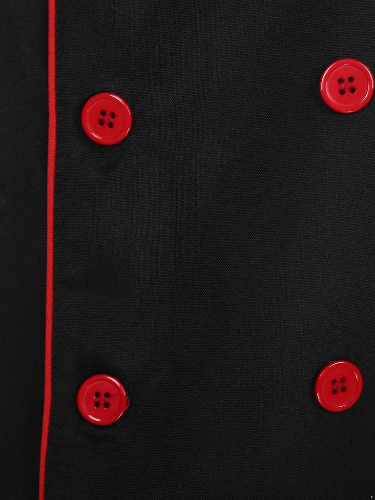 Мужская женская куртка шеф-повара с длинным рукавом и контрастным воротником, профессиональная кухонная униформа для кулинарного персонала отеля и ресторана