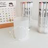 2pcs Desktop Transparent Round Plastic Pen Holder, Multifunctional Stationery Organizer, Student Pen Stand, Storage Tube