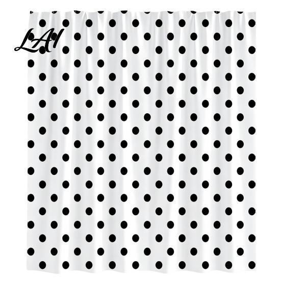 Modern Retro Style Bath Drapes Polka Dot Shower Curtain with Hooks Waterproof Fabric Bathroom Curtain Standard Size Curtains for Bathtub Decor,