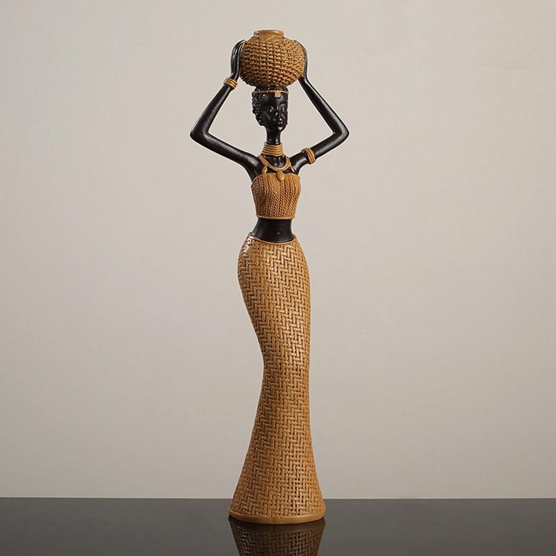 Ретро Африканская Девушка Дом Этническое Ремесло Украшения Из Смолы Креативные Подарки Гостиная Кабинет Персонаж Украшения