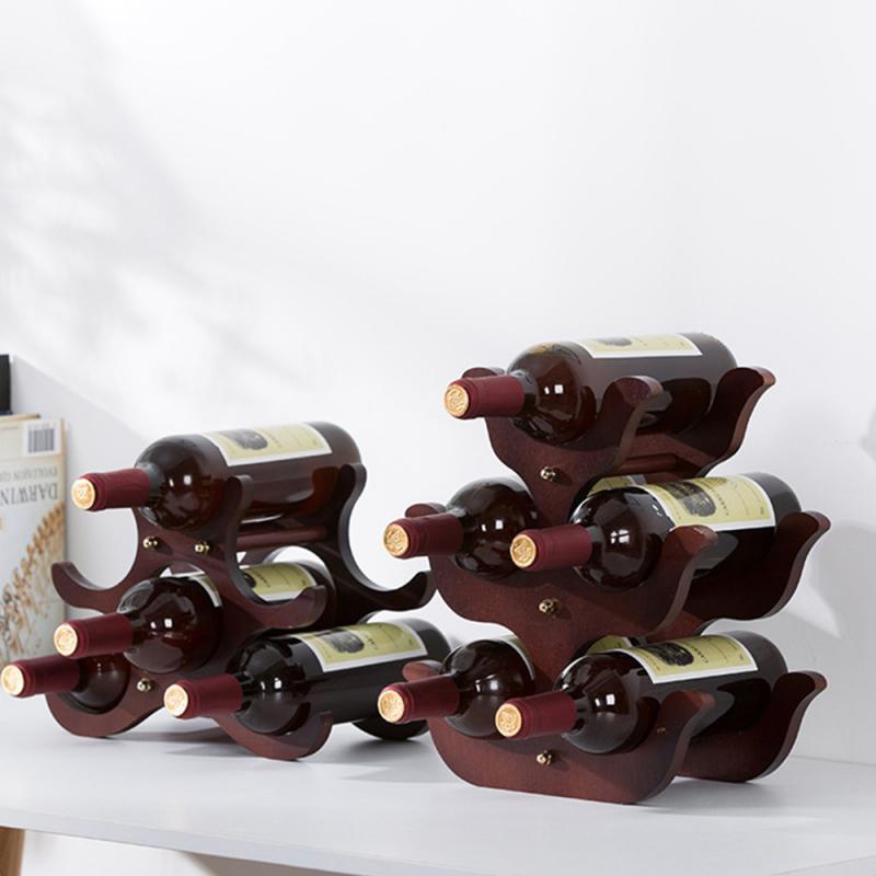 Деревянная винная стойка Держатели для вина Кухонная сборная стойка Органайзер Барный шкаф для хранения Винный шкаф Стойка для бутылок вина