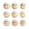 20Pcs Smiles Wood Beads Natural Wood Beads for Crafting Wooden Faced Beads Wooden Balls with Hole for DIY Decor Craft