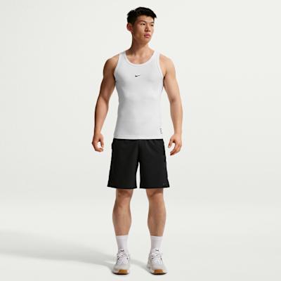 Men's Nike Dri Fit Quick Dry Tank Tops Men's 100 White/Black Crew Neck Moderate
