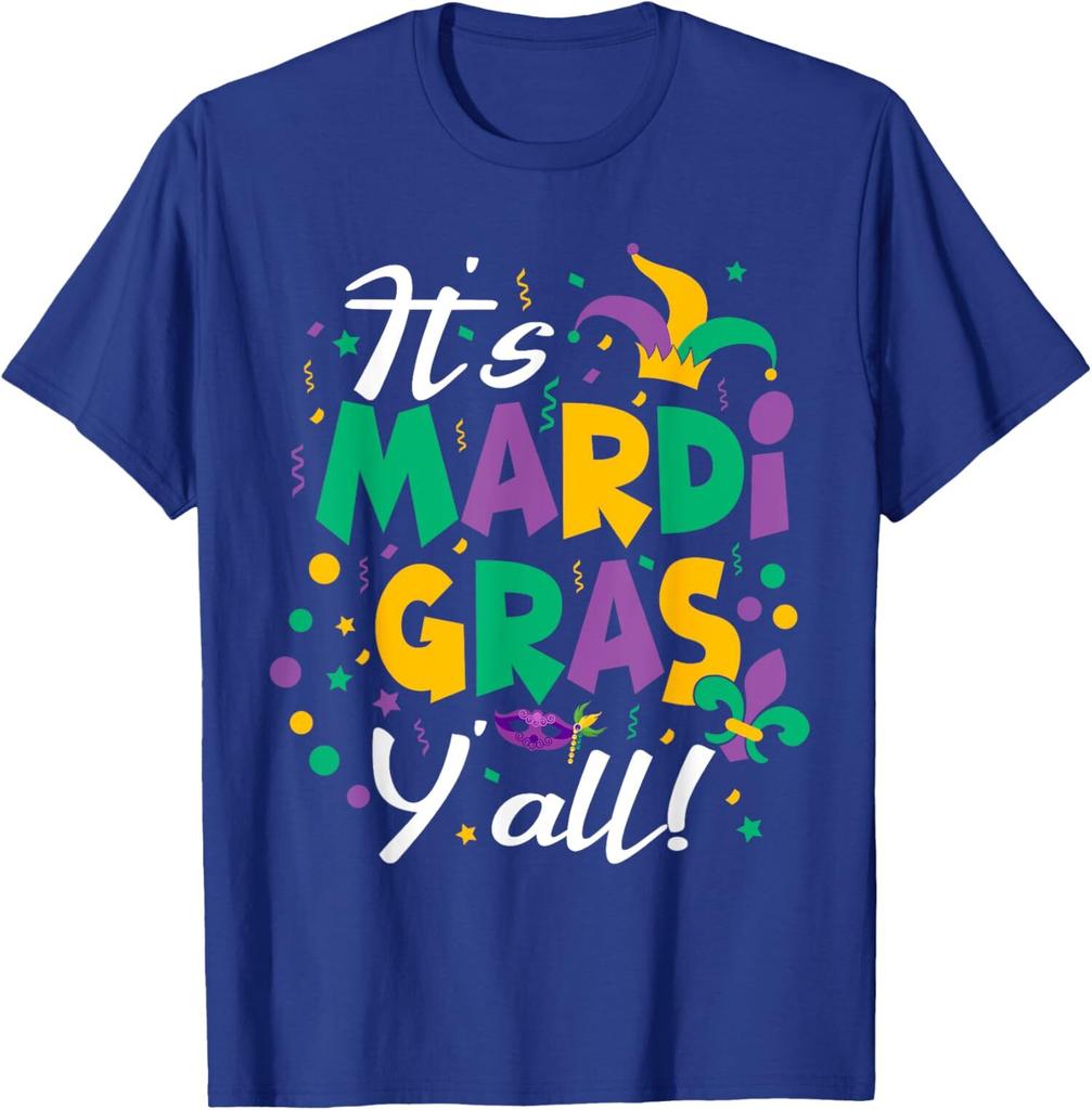 Its Mardi Gras Yall Mardi Gras Party Mask Costume Unisex T-Shirt