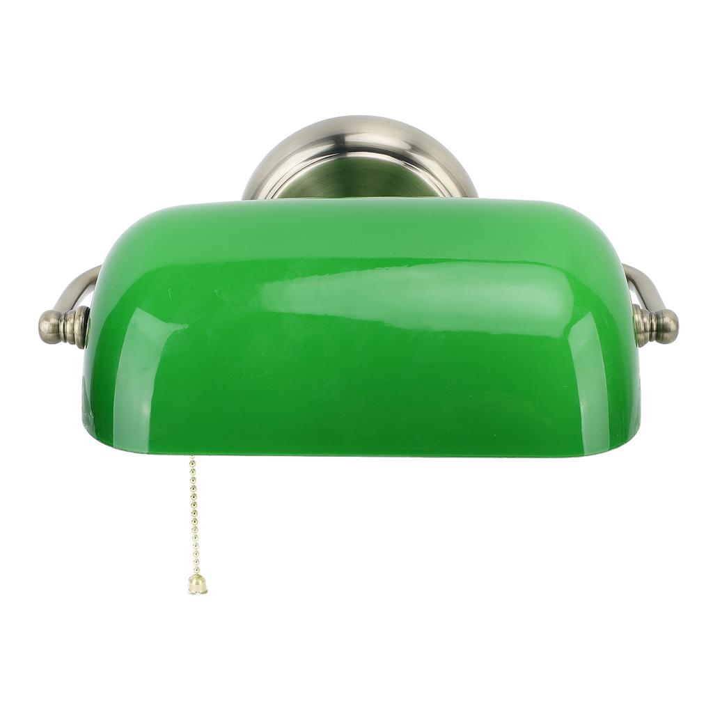 Green Banker Wall Lamp with Pull Chain Switch Vintage Indoor Wall Sconces for Bedroom Dining Room