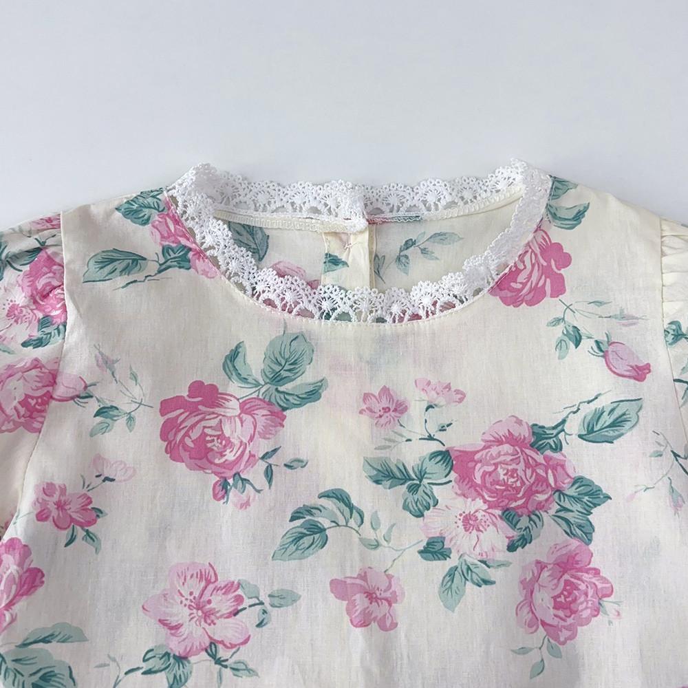 Костюм с длинными рукавами для девочек Bear Leader 3-7 лет, розовый цветочный принт, хлопковый топ + штаны, комплект из двух предметов TZ241