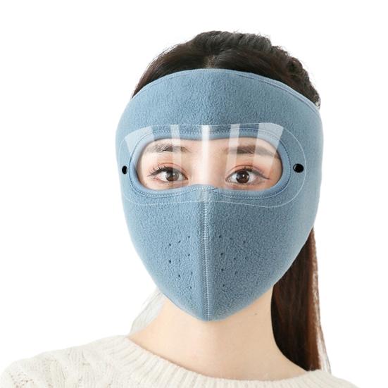 Зимний флисовый защитный бафф для лица с очками для мужчин и женщин, для холодной погоды, на открытом воздухе, с прозрачным стеклом, ветрозащитный, противотуманный, термозащитный, полнолицевой.