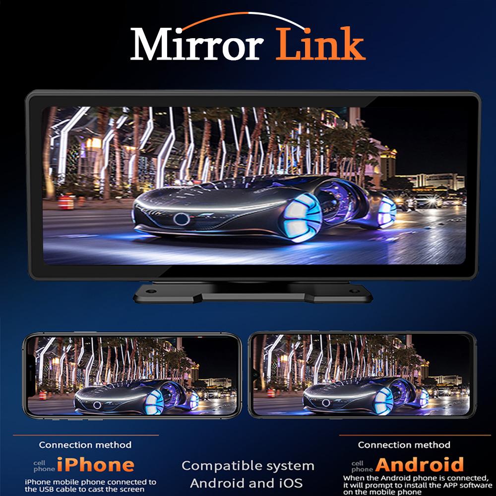 HIPPBQCC Автомагнитола 10.26" CarPlay Android Auto Мультимедийный Видеоплеер 2.5D IPS Сенсорный Экран С BT AUX Входом Для Камеры Заднего Вида