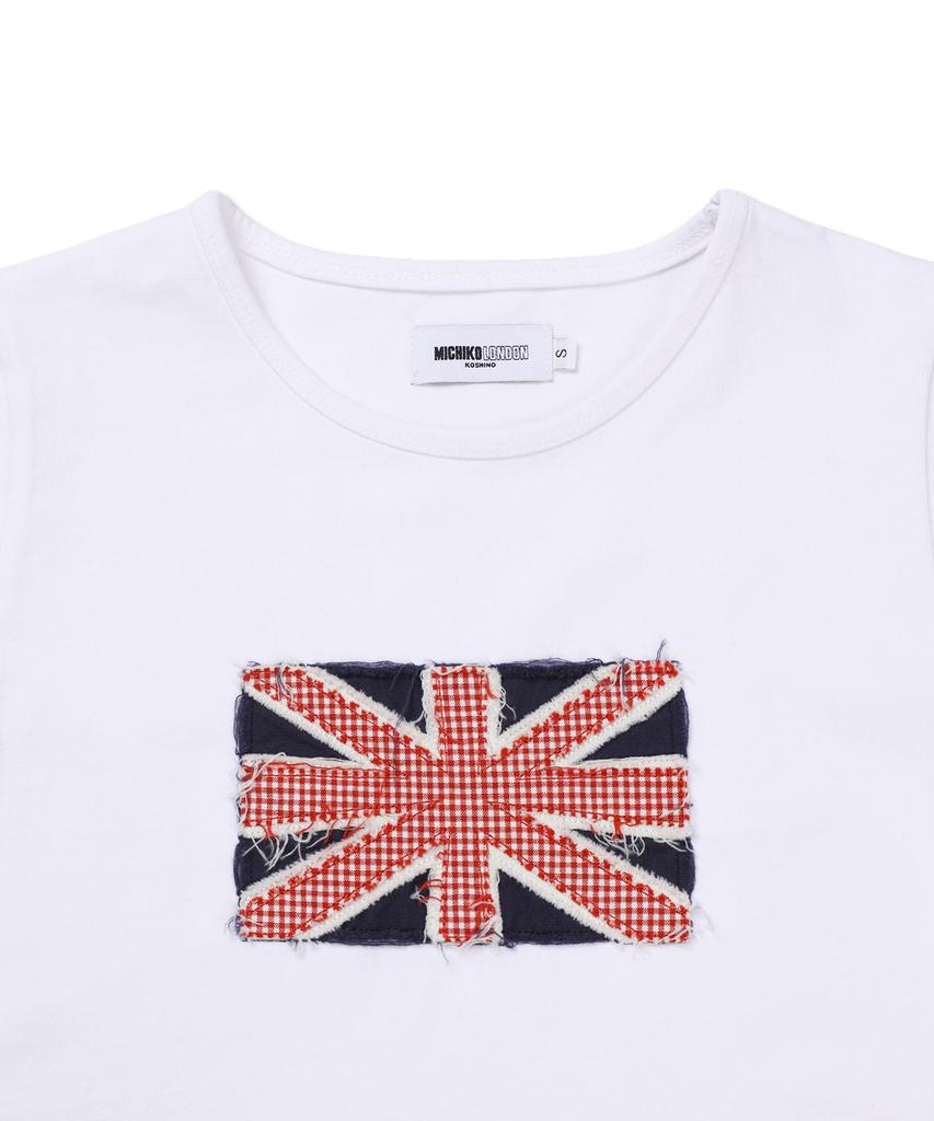 Michikoleondeonkosino Футболка с пэчворком Union Jack Белая