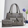 Simple Style Large Capacity Pu Tote Bag With Inner Pockets For Women