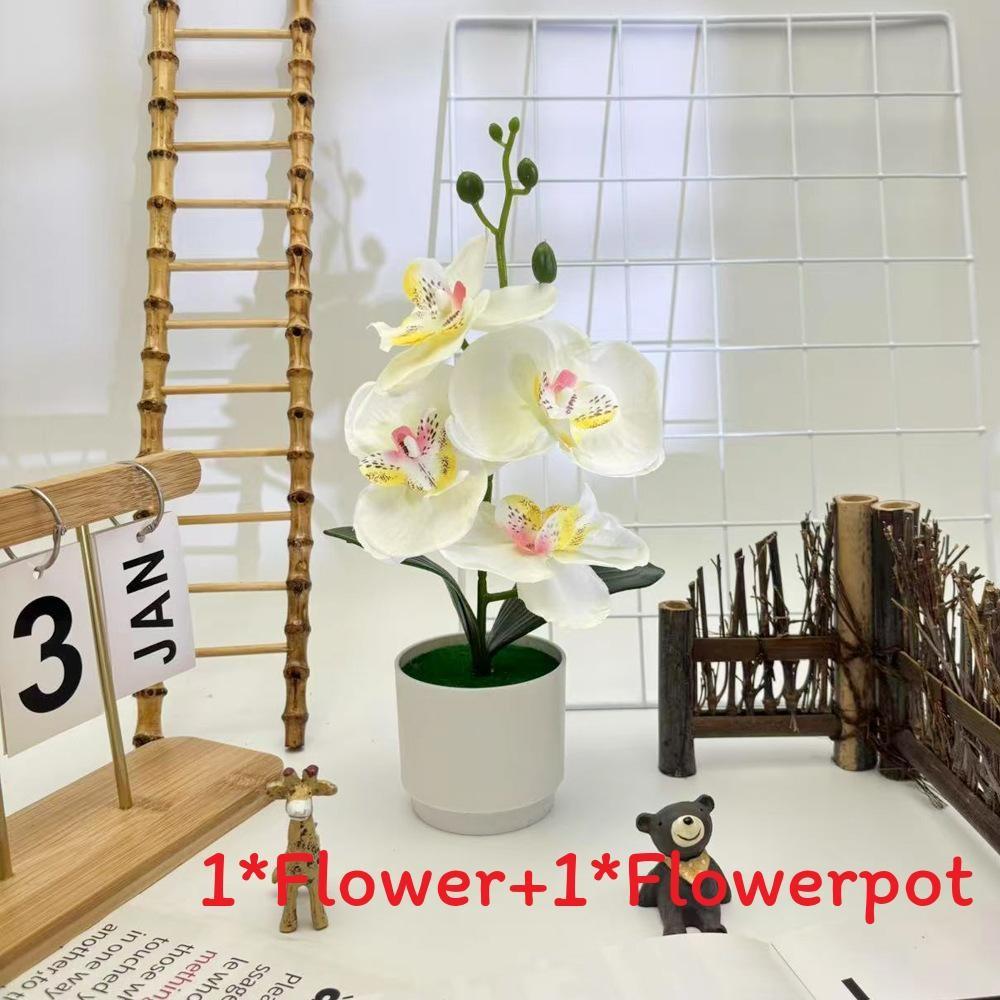 Butterfly Orchid Faux Potted Plant With Silk Cloth Material For Home Decor And Outdoor Photography