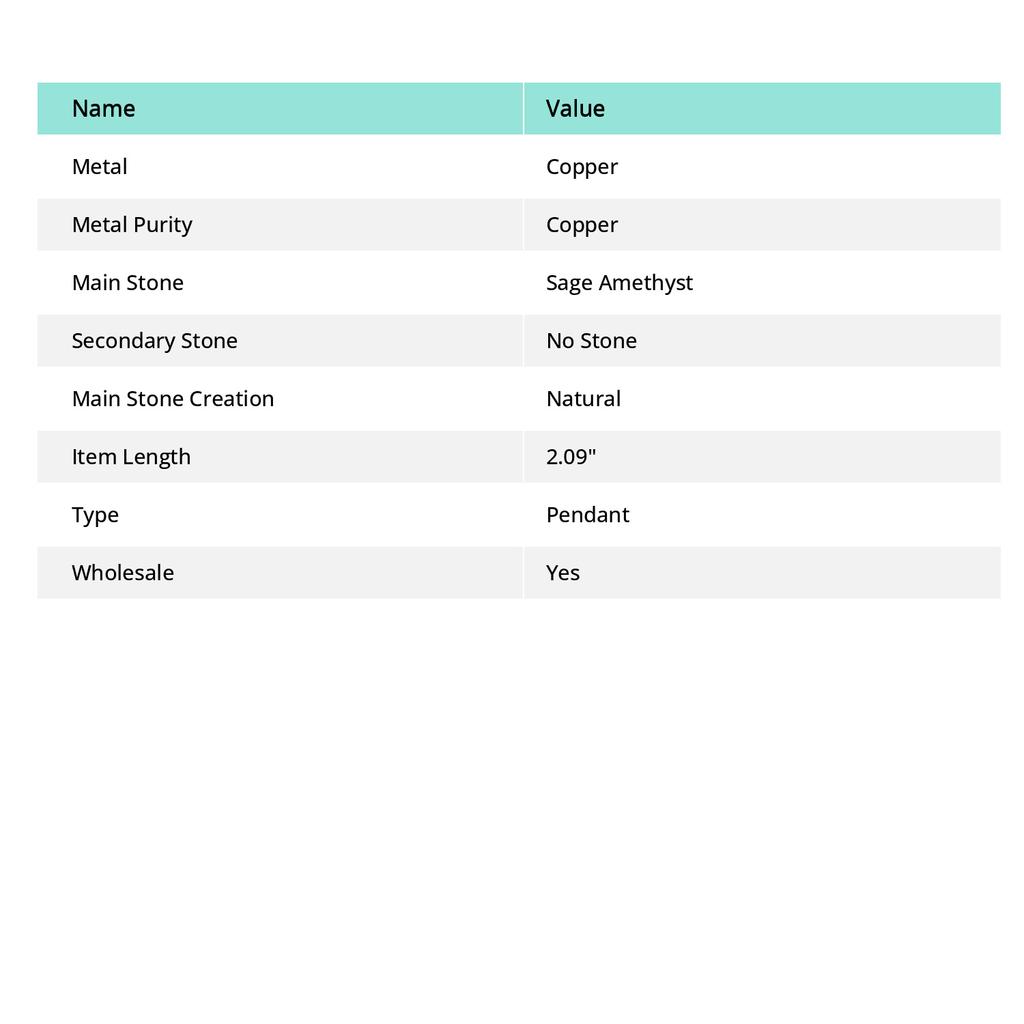 Natural Sage Amethyst Gemstone 925 Sterling Silver Jewelry Pendant 2.09" G5n16