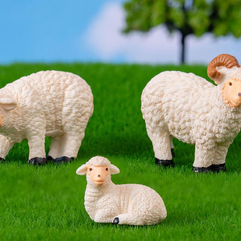 Миниатюры, имитация фигурок овец, коз, садоводство, ферма, микроландшафтные украшения для украшения дома, настольные аксессуары