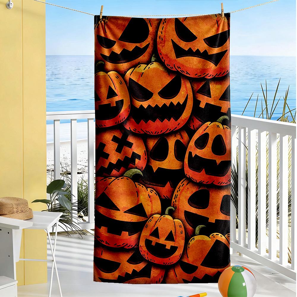 Halloween Beach Towel Super Soft & Absorbent Comfortable Lightweight Suitable for Swimming, Gym, Camping, Yoga Vacation