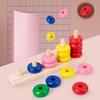 Деревянное цифровое кольцо для счета, развивающая головоломка для раннего детства, познание, радужное цифровое кольцо-пирамидка