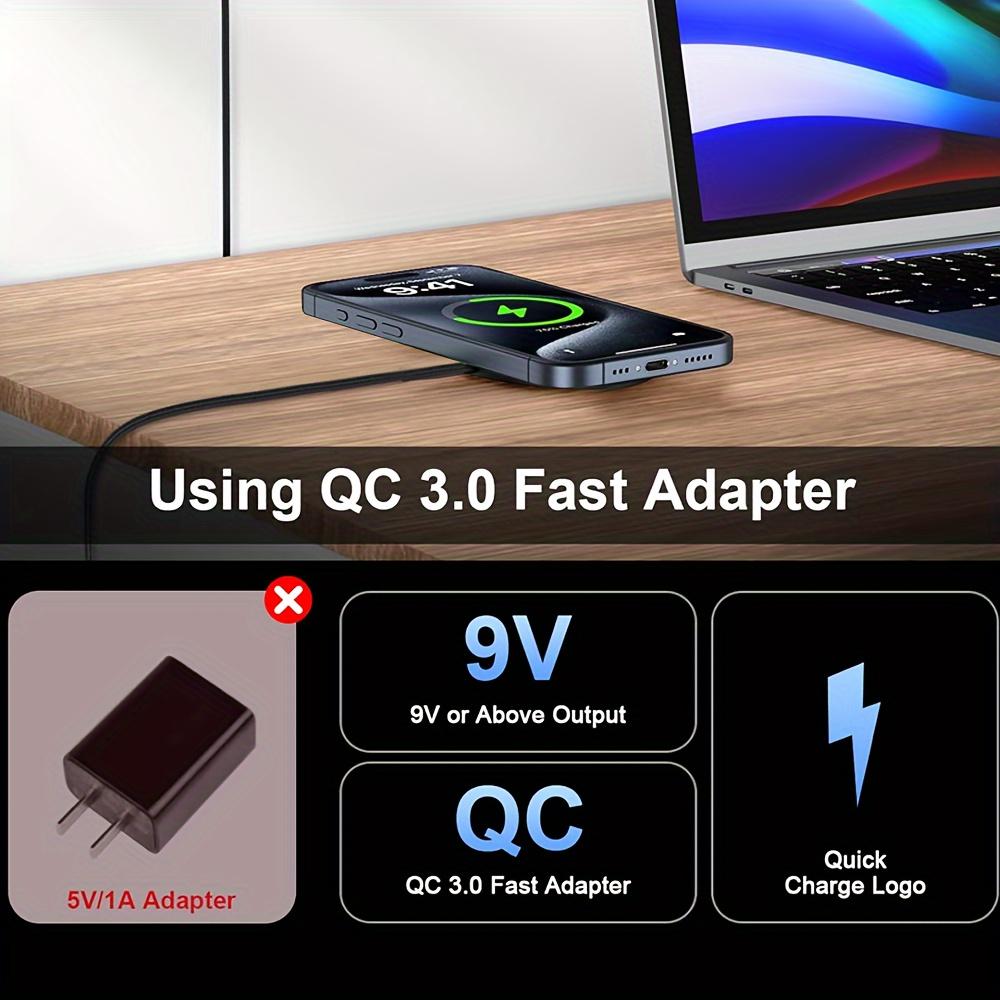 Магнитное беспроводное зарядное устройство мощностью 15 Вт для быстрой зарядки, подходит для iPhone 16, 15, 14, 13, 12 Pro Max, Airpods, двойной вход USB-C/A