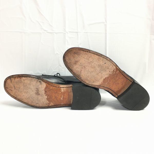 70-е - 80-е? Винтажные туфли TOWNCRAFT U-Tip для бизнеса 8.5D 26.0-26.5 Черные Сделано в США(ИСПОЛЬЗОВАЛ)