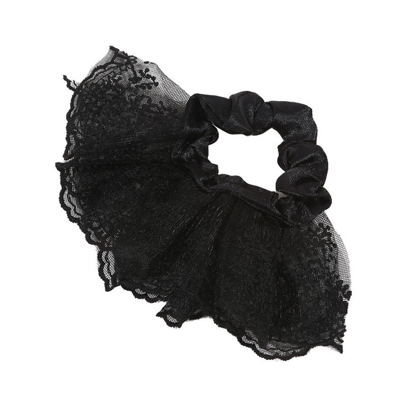 Кружевные резинки для волос для женщин, двухслойные, с цветком, галстуком-бабочкой, длинной лентой, большими оборками, эластичные, модные, изысканные, милые аксессуары для волос для девочек