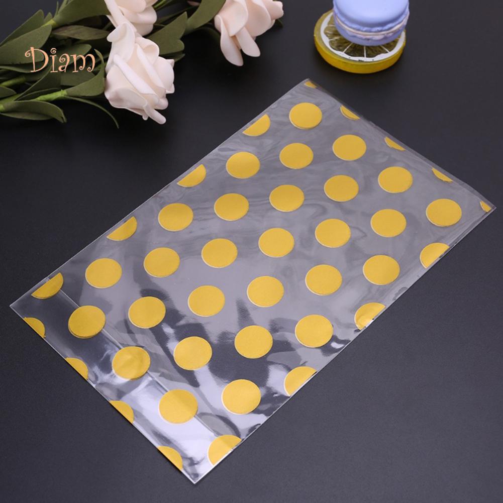 NO.HS 100Pcs Disposable Plastic Cookies Candy Party Favors Snacks Baking Package Bag