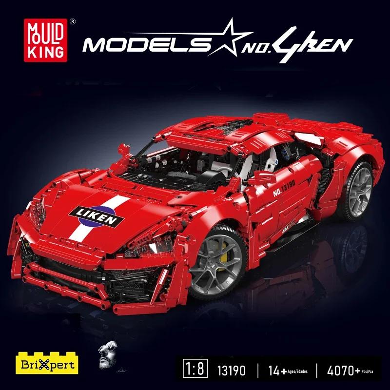 Mould King 13190 Технический Автомобиль Игрушки Приложение и Радиоуправление Красный Lyken Sport Гоночный Автомобиль Строительный Блок Сборка Кирпичный Набор Детский Рождественский Подарок