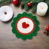 Christmas Christmas Decorations Artistic Crochet Xmas Atmosphere Heat-Resistant Cute Coasters Gift 7 Styles