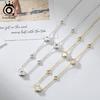 ORSA JEWELS Полое колье-цепочка «Клевер», роскошное, для банкета, вечеринки, подарок, серебро 925 пробы, клевер с четырьмя лепестками, шейное украшение, аксессуары GMN61