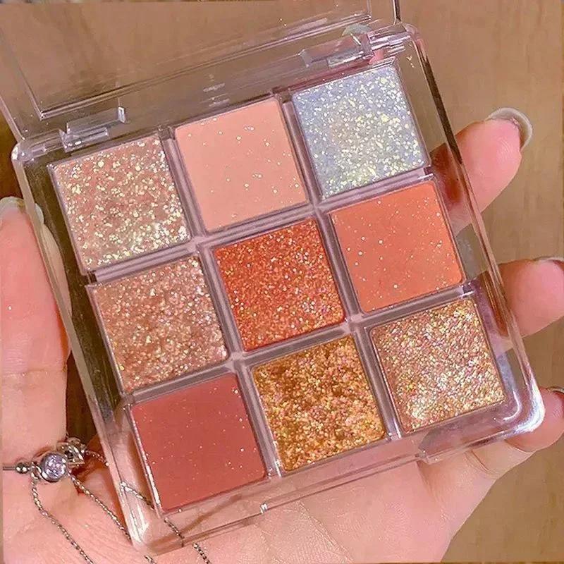 9 цветов шоколадной палитры теней для век Pearly Matte Earth Color Палитра теней для век Shiny Sequins Eye Pigments Стойкий макияж