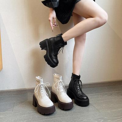 12Лм белые внутренние увеличивающие рост короткие ботинки женские осенне-зимние эластичные ботинки на толстой подошве тонкие ботинки на маленьком высоком каблуке ботинки Мартин