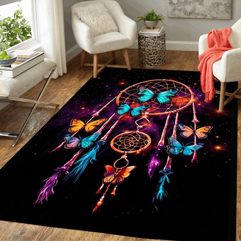 1Pc Butterfly Dreamcatcher Fantasy Rug Office Carpet Indoor Outdoor Doormat Nonslip Soft Comfortable Living Christmas Halloween Xmas Gift D924424
