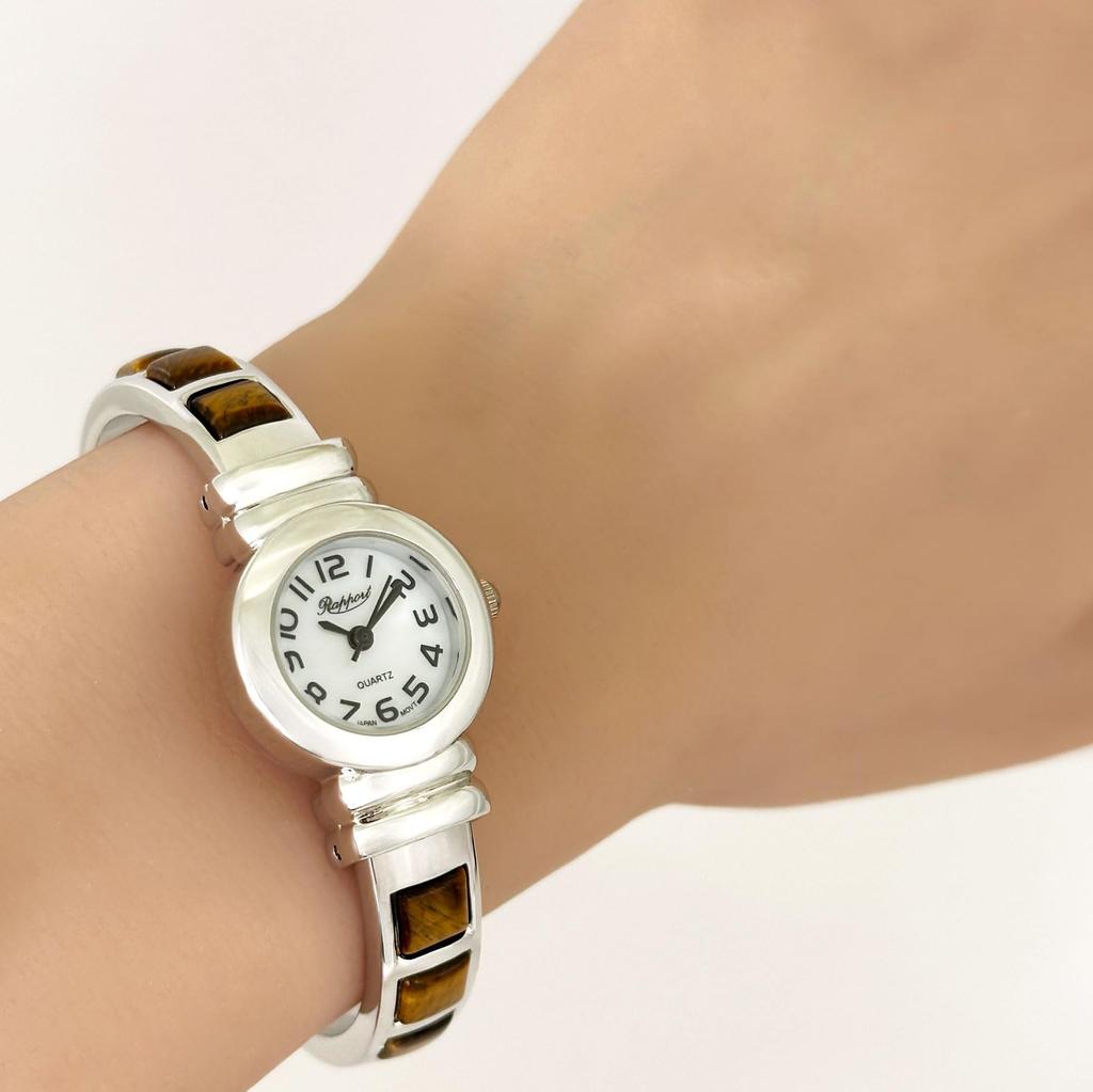 La Paul Women's Stone Bangle Watch, Brown, 164024