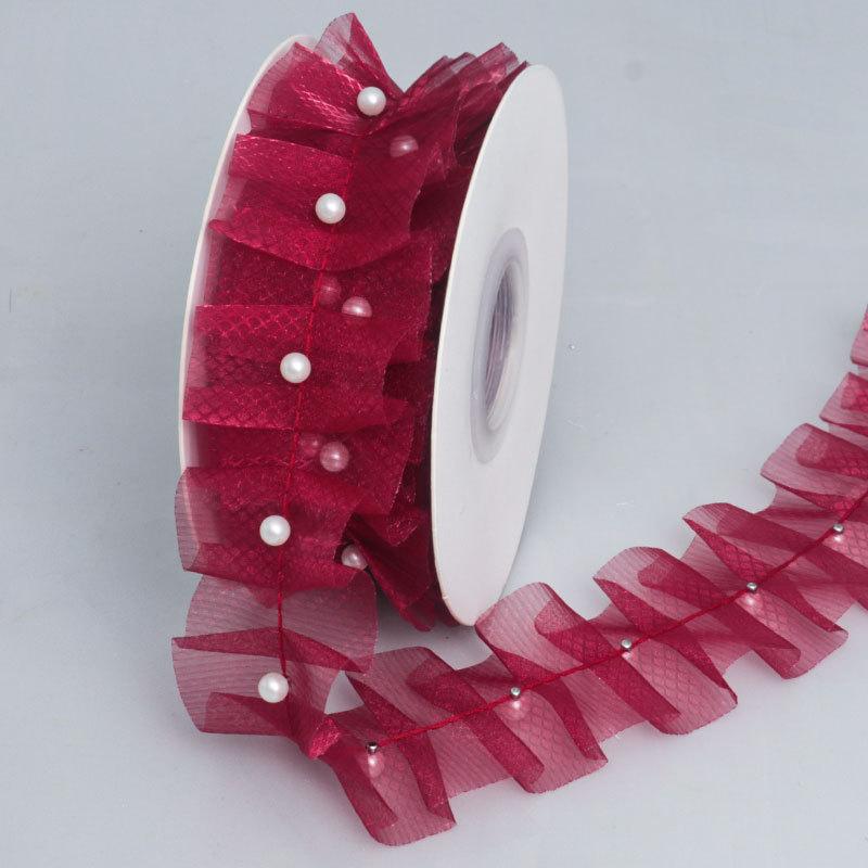 Элегантная органза оборка решетка волна лента кружево аксессуары бисерный букет цветов упаковка юбка подол кайма одежда ювелирные изделия ремесла изготовление лент