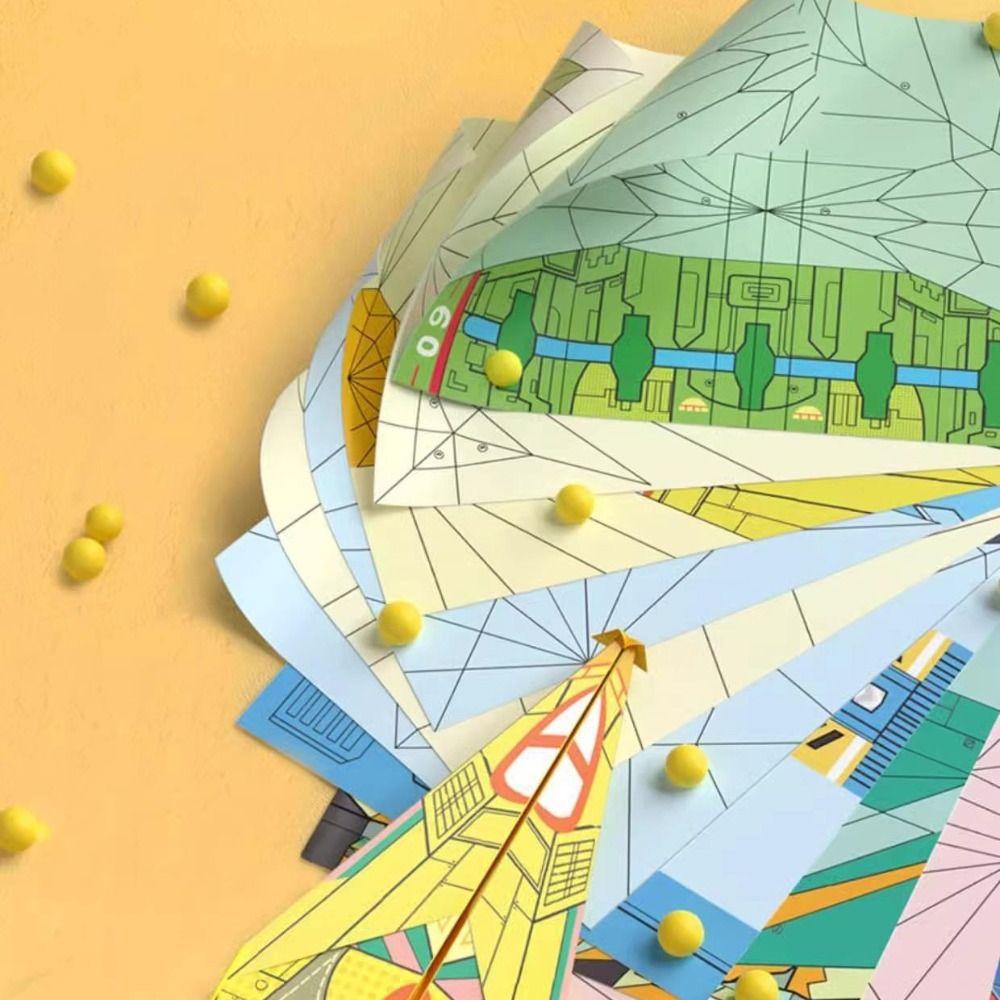 Montessori Handmade Colored Paper Set Versatile Paper Aircraft Toy Parent-child interaction