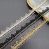 9Meters/lot 2.6cm Wide Gold Thread Wearable Ribbon Embroidery Wavy Edge Lace Handmade DIY Water-soluble Gold Barcode Decorative Lace