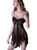 Sexy Lingerie Underwear Innerwear Babydoll Seductive Underwear Front Opening Slip Shorts Set Camisole Negligee Nightwear Cosplay Transparent Extreme