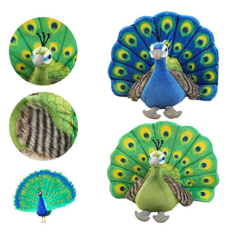 Прекрасная 25-сантиметровая плюшевая игрушка, имитирующая павлина, мягкая набивная игрушка, кукла для обнимания для малышей, рождественский подарок