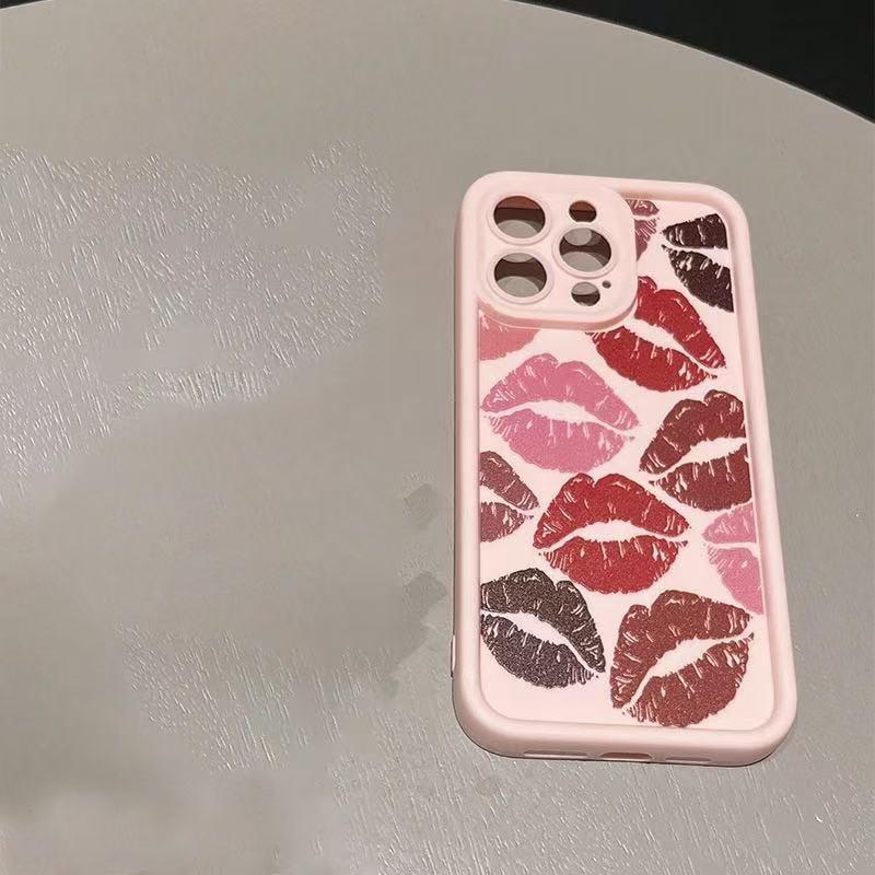 Чехол для телефона с принтом красных губ, совместимый с iPhone 17 Pro, 16, 15/14, 13 Pro Max, Новым 12