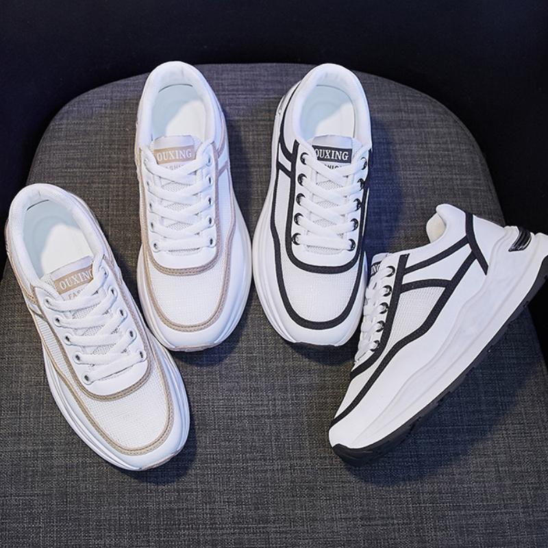 Женские белые кроссовки весна-лето теннисные женские модные дышащие сетчатые кроссовки для бега