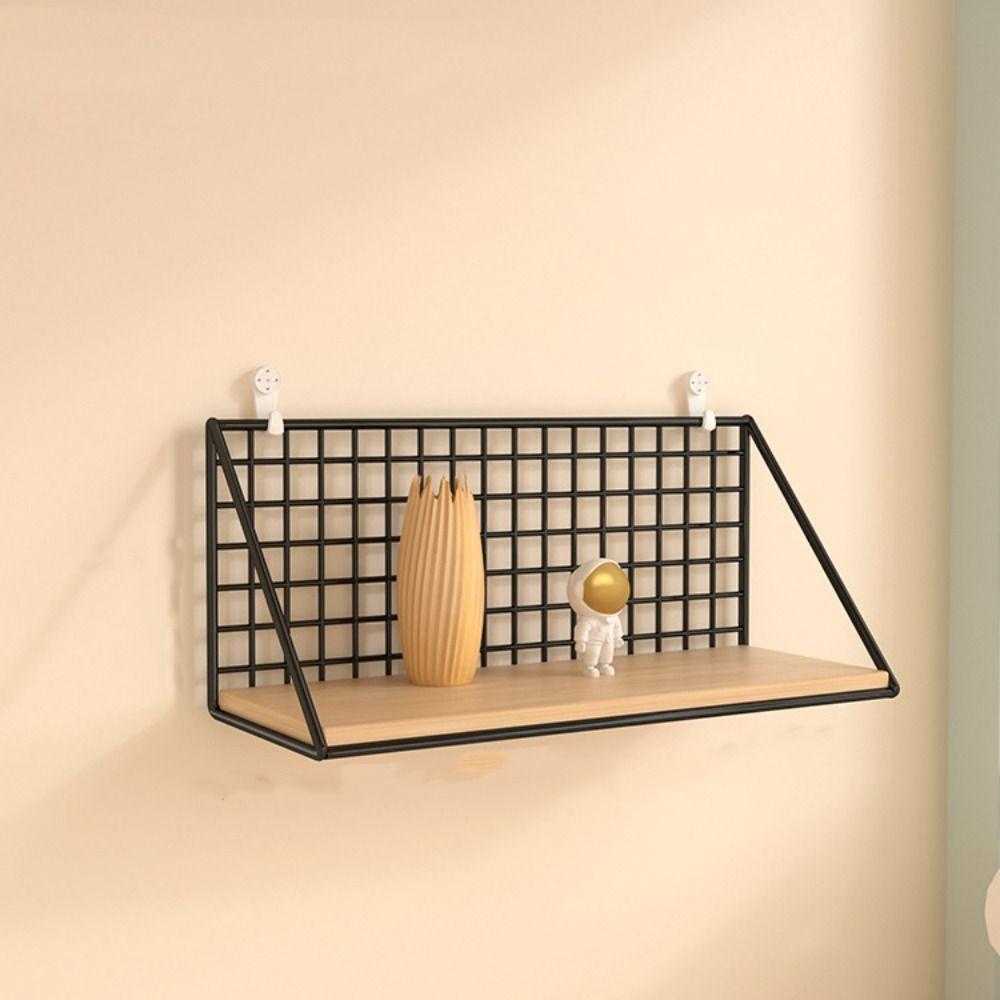 Настенный стеллаж для хранения без перфорации, сетка для душа, подвесная корзина, деревянная железная настенная полка для ванной комнаты