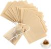 YFFSFDC Disposable Empty Tea Bags with Drawstring, Filter Paper, Strong Penetration, for Loose Leaf Tea & Coffee, 8cm X 10cm (200 Count)