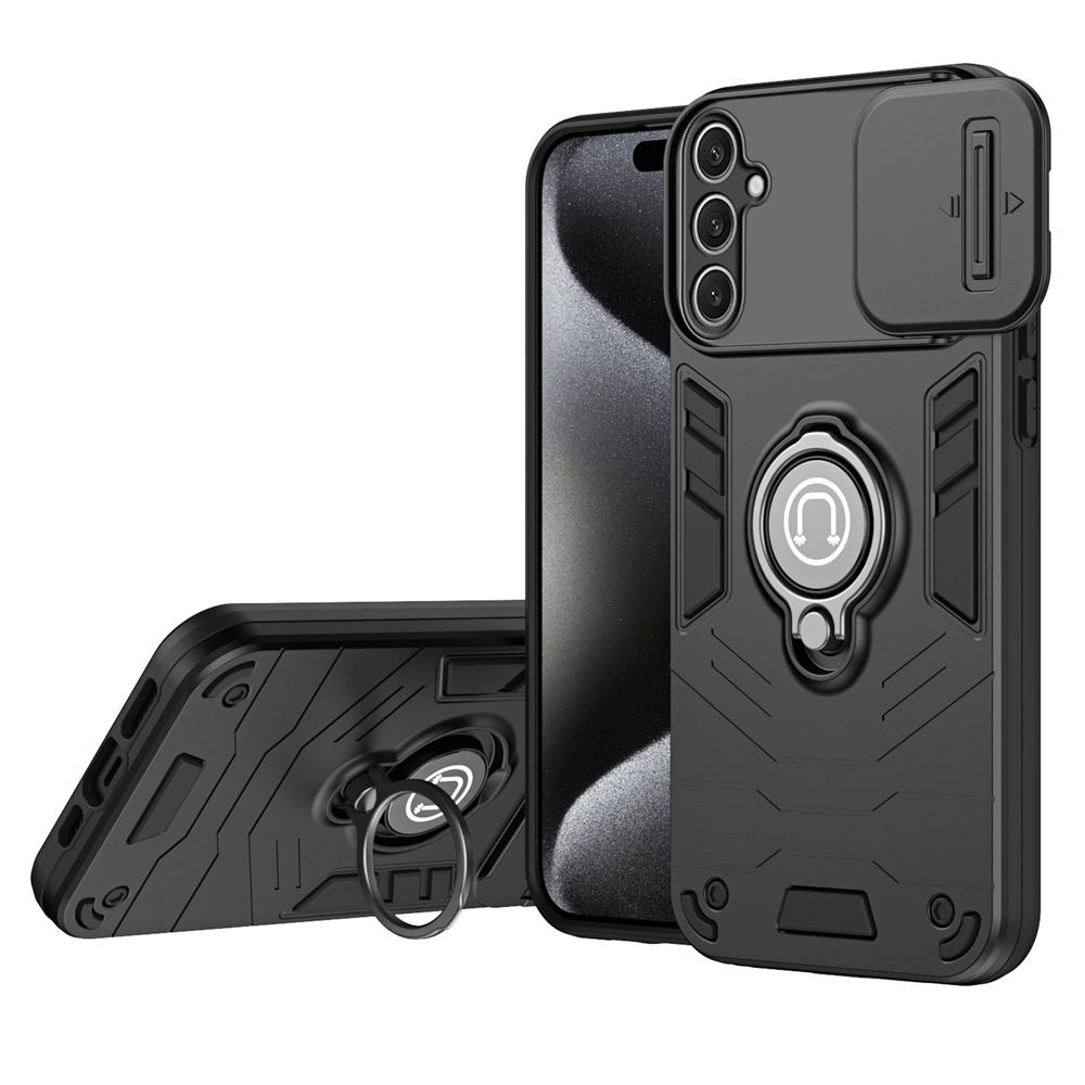 KEYSION Противоударный защитный чехол для Samsung S25 Ultra 5G Slide Camera Защитное кольцо-подставка для телефона Чехол для Galaxy S25+ S25 Ultra